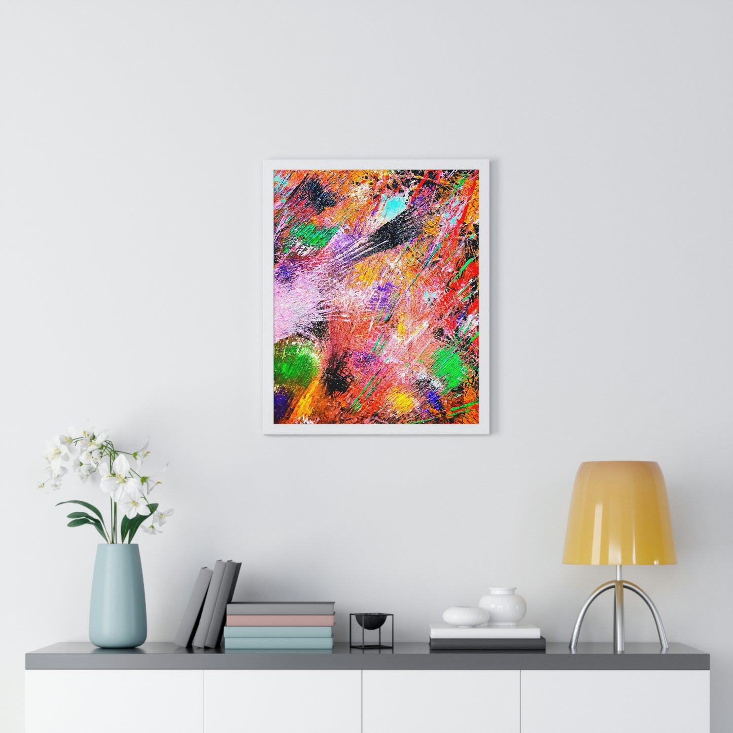 Fireworks Premium Framed Vertical Poster