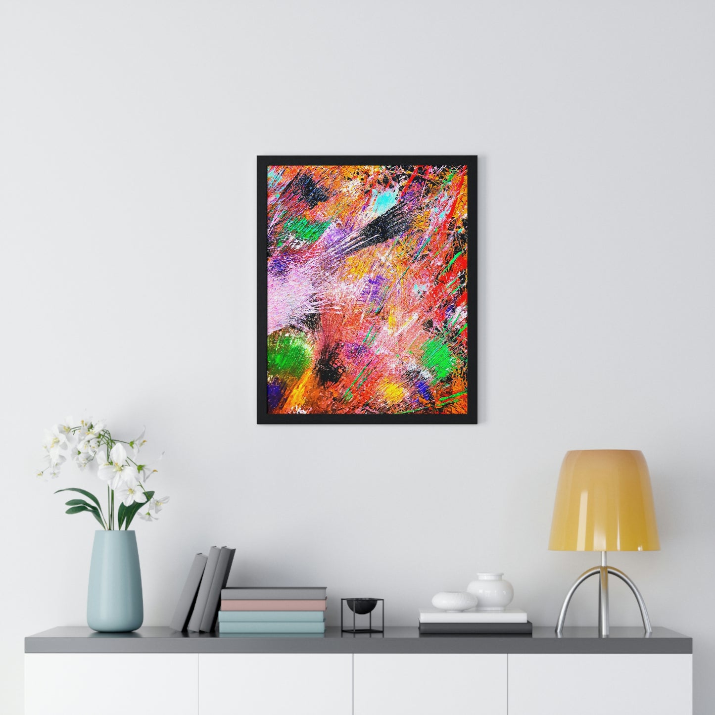 Fireworks Premium Framed Vertical Poster