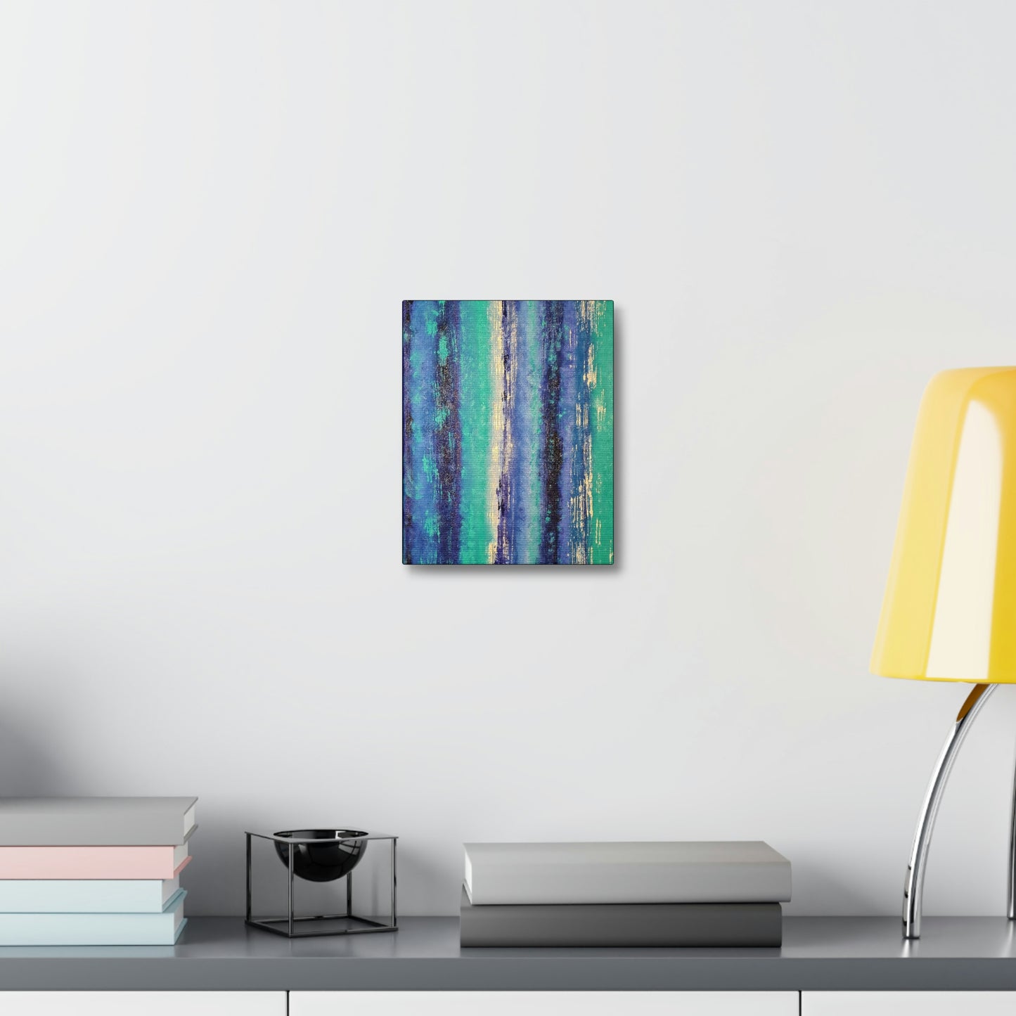 Simply Blue Satin Canvas, Stretched