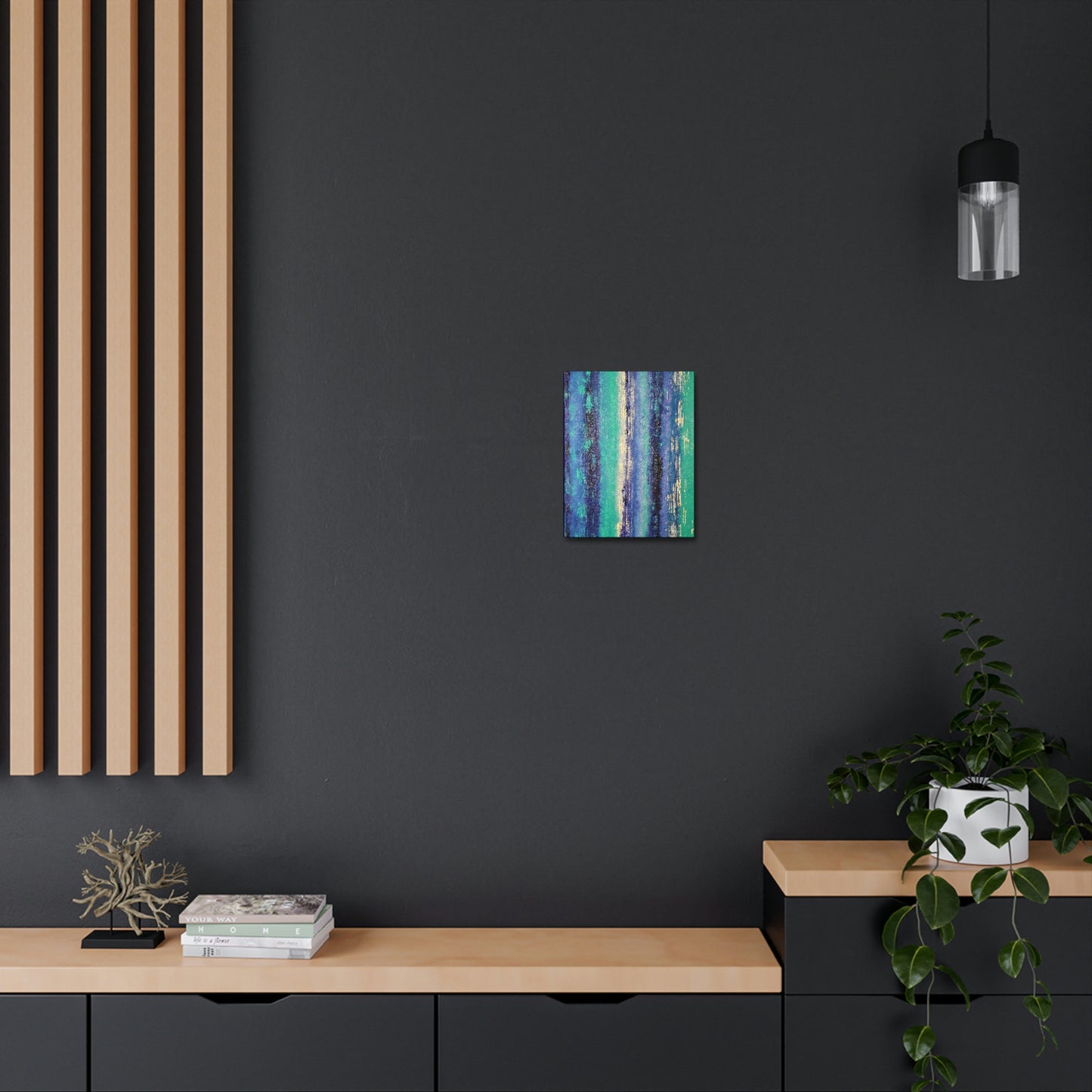 Simply Blue Satin Canvas, Stretched