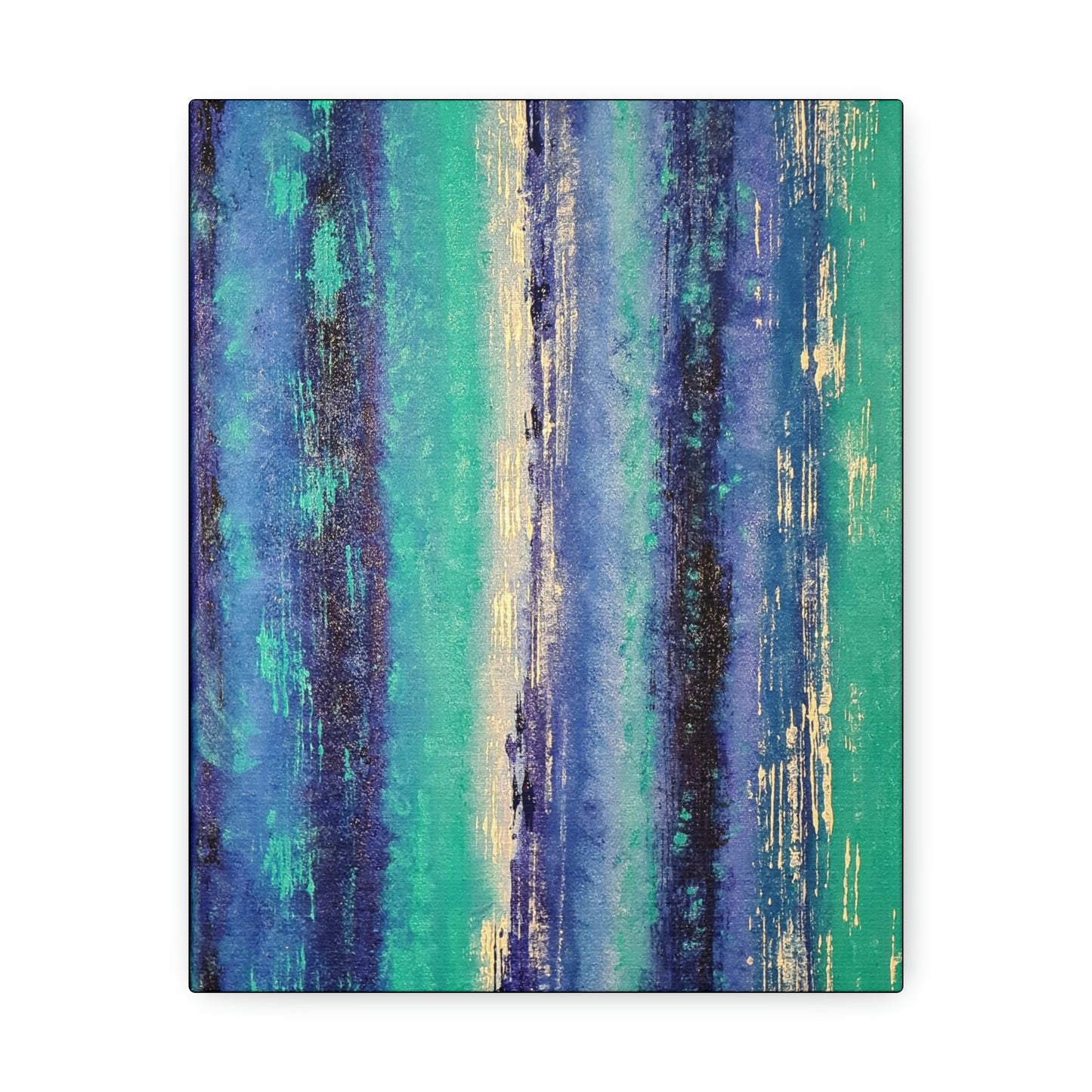 Simply Blue Satin Canvas, Stretched