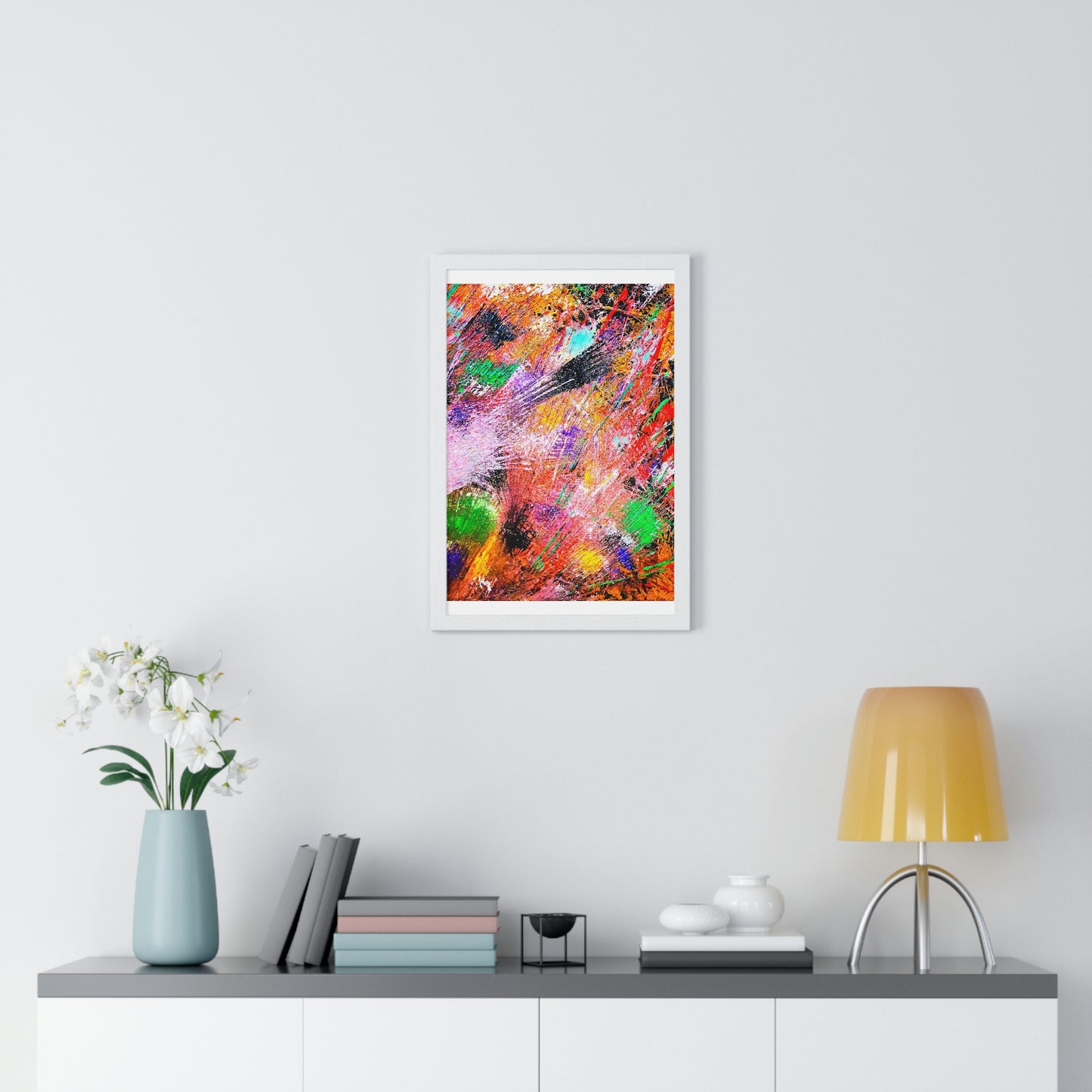 Fireworks Premium Framed Vertical Poster