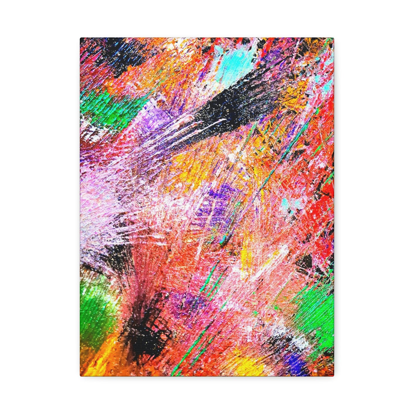 Fireworks Satin Canvas, Stretched