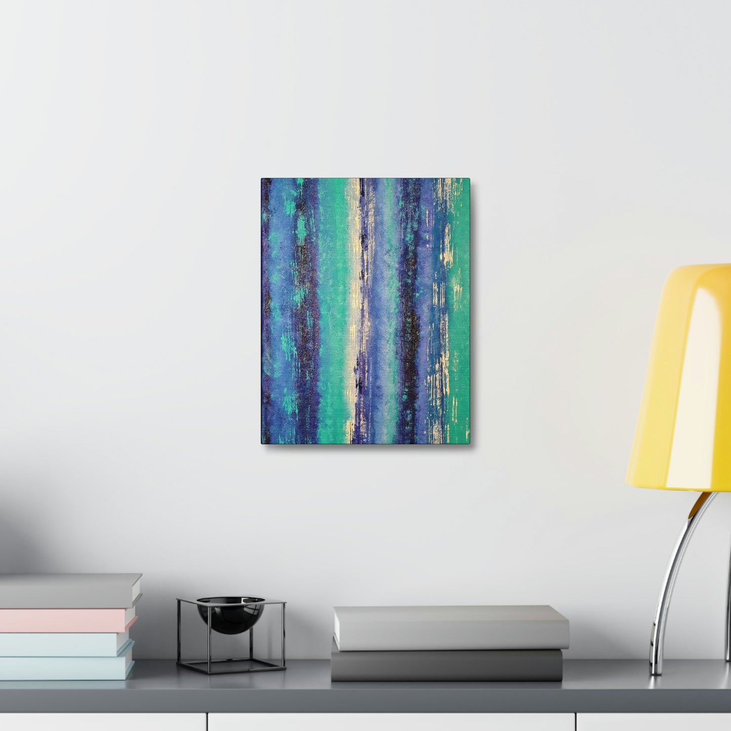 Simply Blue Satin Canvas, Stretched