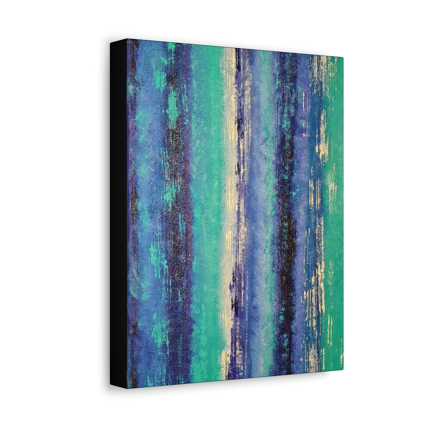Simply Blue Satin Canvas, Stretched
