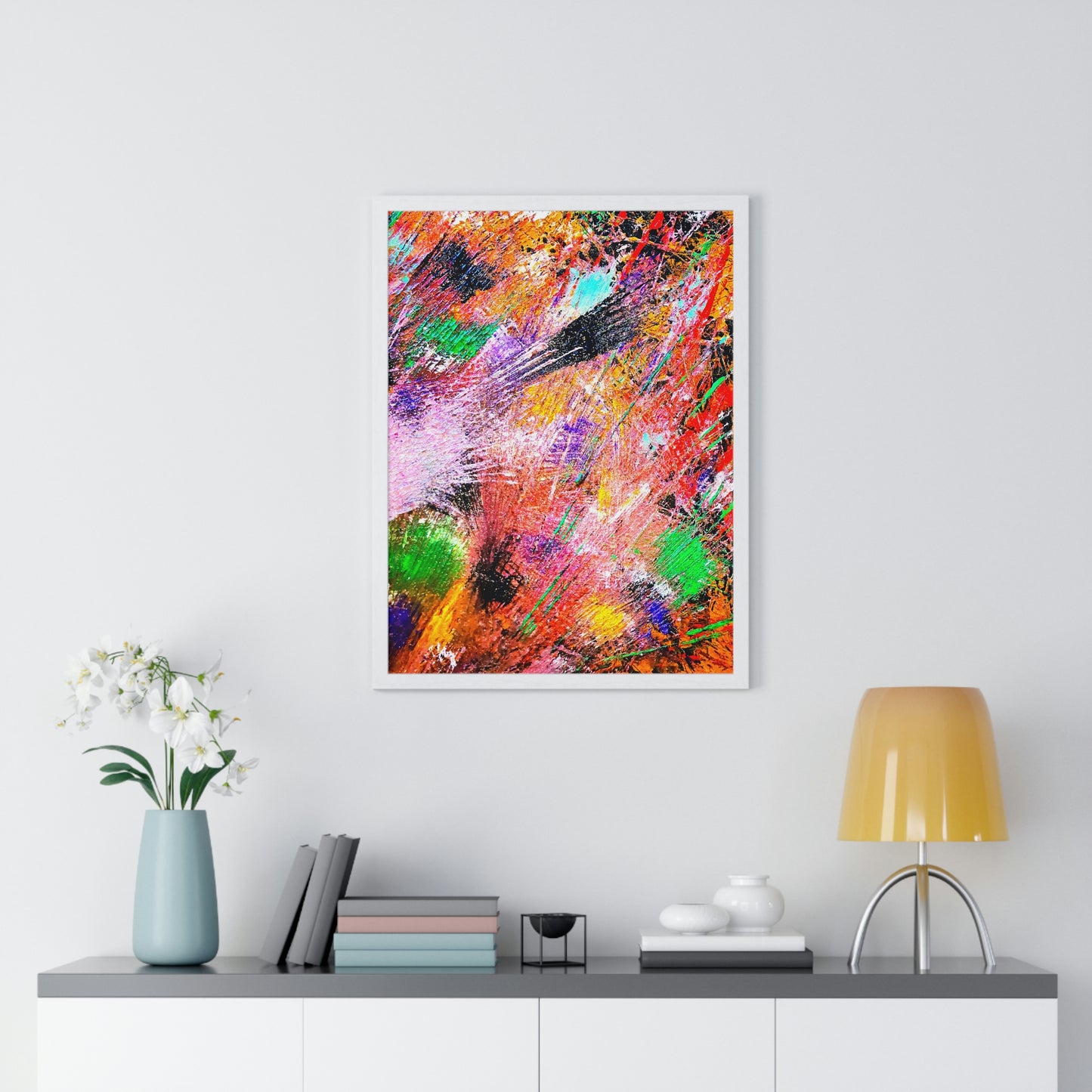 Fireworks Premium Framed Vertical Poster