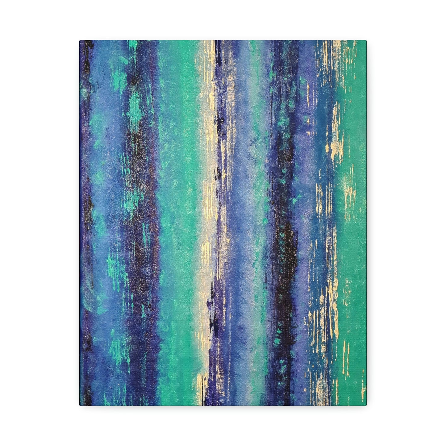Simply Blue Satin Canvas, Stretched